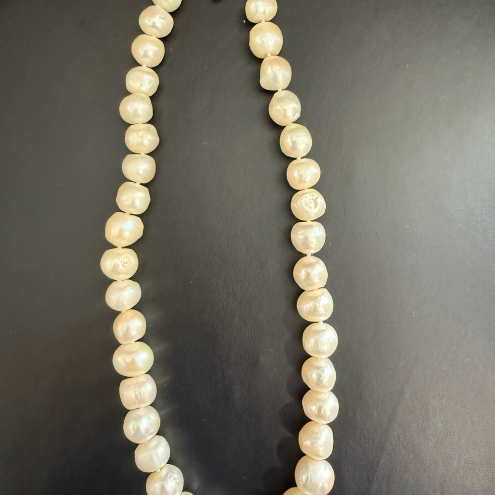 Freshwater Pearl Necklace - Cream Baroque Pearls